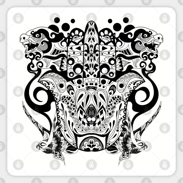 king of the monsters buddha pattern ecopop Sticker by jorge_lebeau